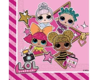 Paper napkins LOL GLITTERATI METALLIC MGA ENTERTAINMENT, size 33x33 cm, 20 pcs