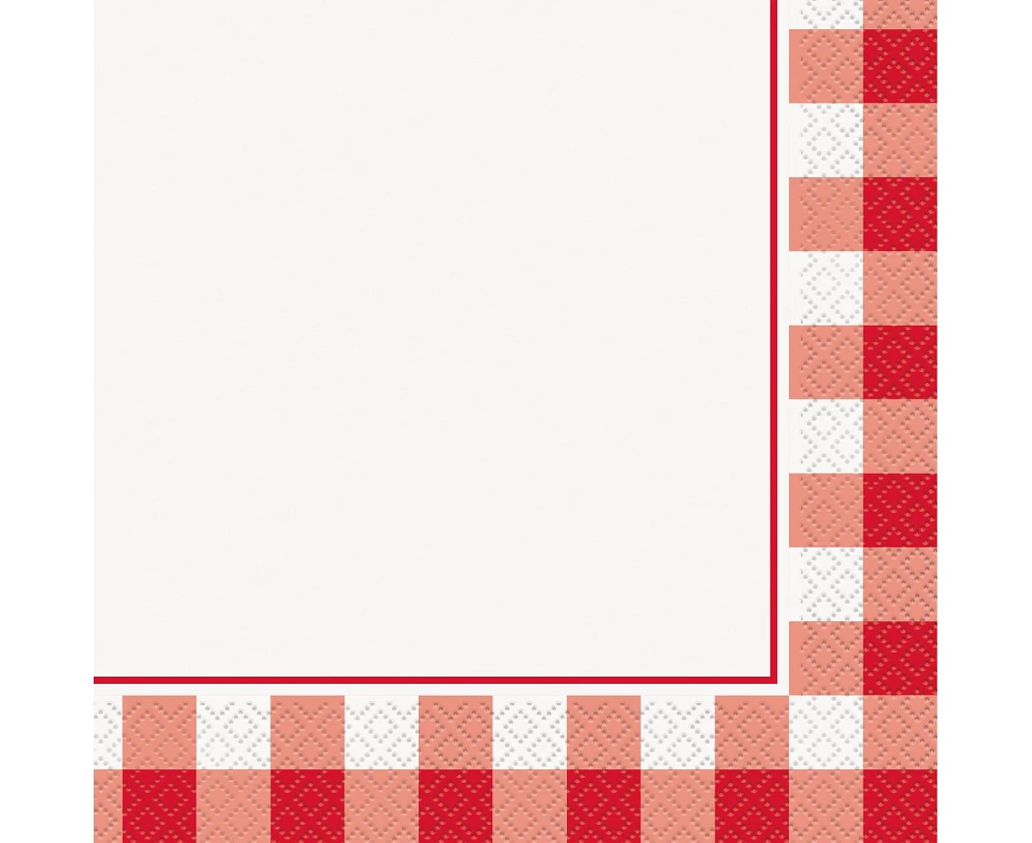Paper napkins Red Gingham,  16 pcs