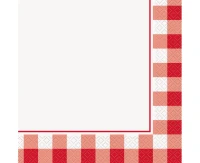 Paper napkins Red Gingham,  16 pcs