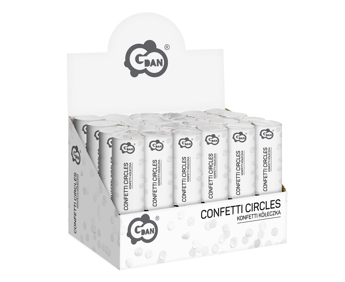 Confetti cannon Best Moment white paper circles, 15 cm