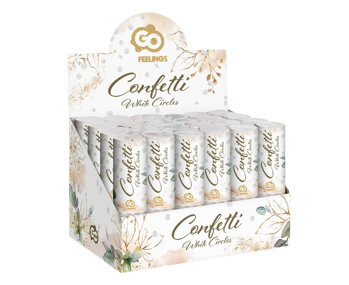 Confetti cannon Best Moment white paper circles, 15 cm