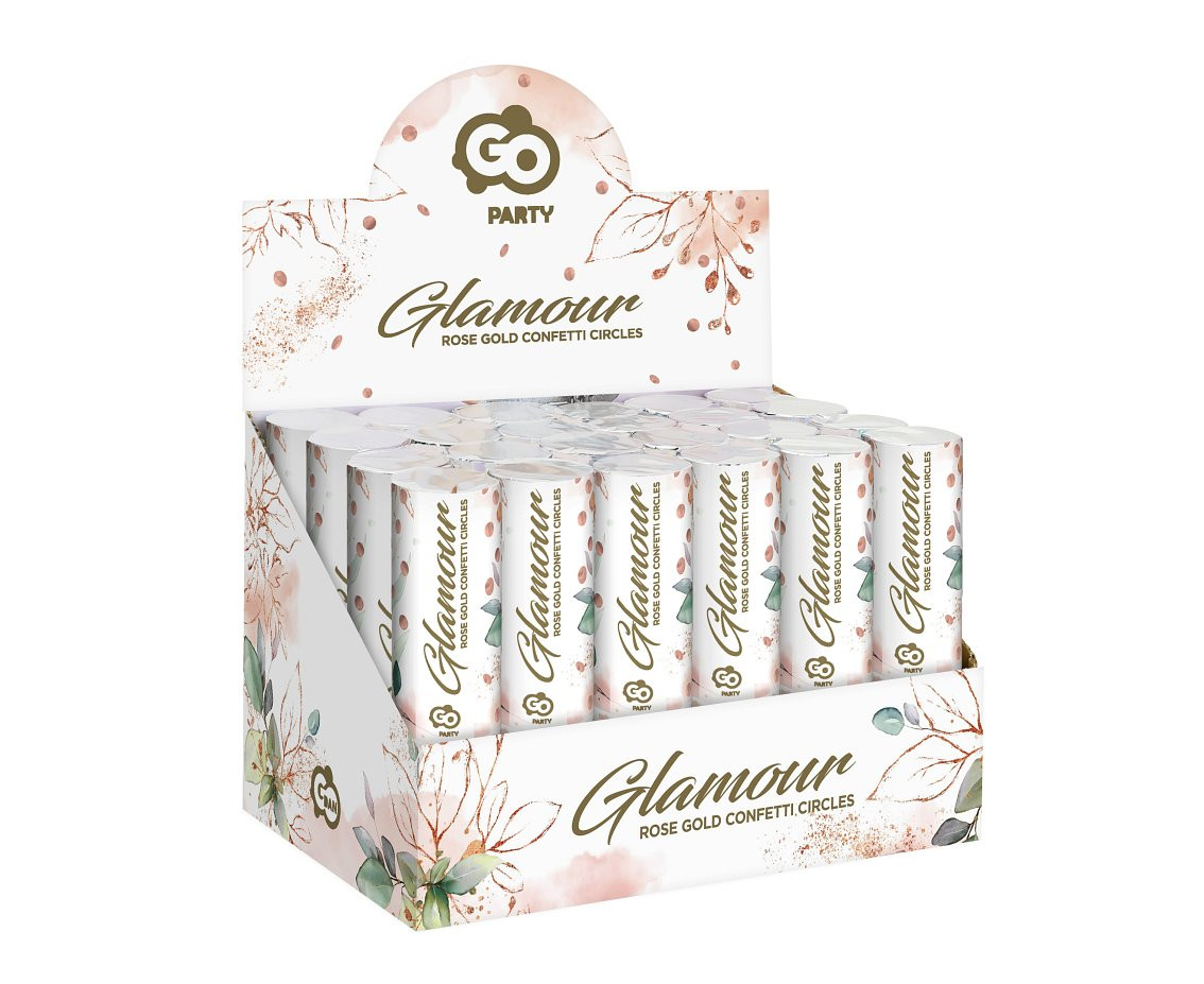 Confetti Cannon Glamour, rose gold metallic foil circles,15 cm