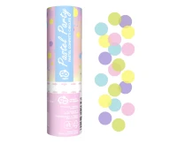 Confetti Cannon Pastel Party, multicolour paper circles, 15 cm