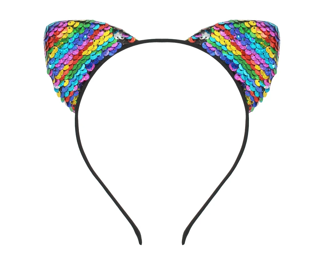 Headband Cat with sequins, multicolour