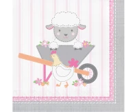 Paper napkins Farmhouse Birthday,pink, 33x33 cm, 16 pcs