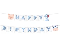 Banner Farmhouse 1 st Birthday, blue, 15cm x 2,4m