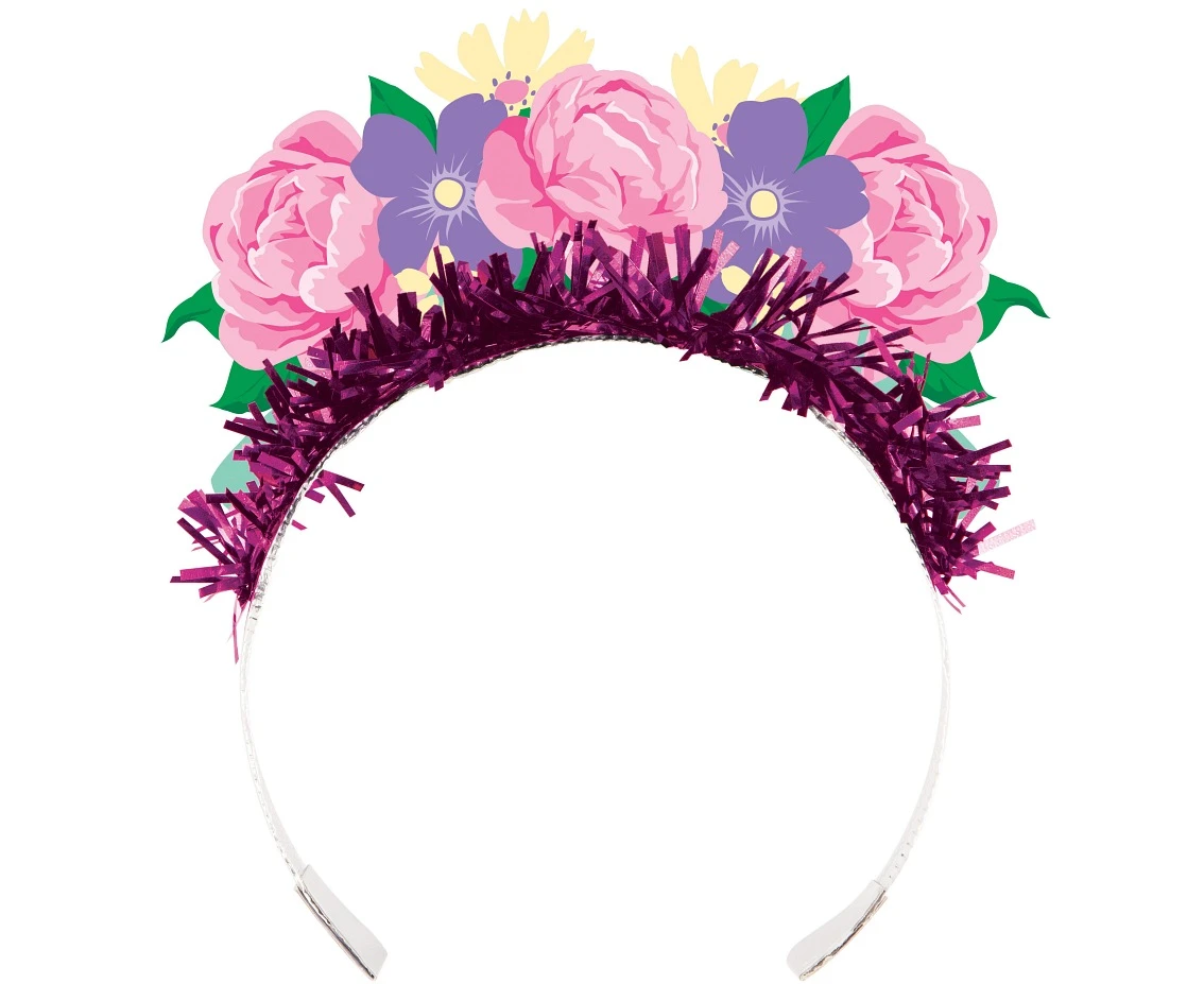 Tiara with fringes  Floral Tea Party, 4 pcs