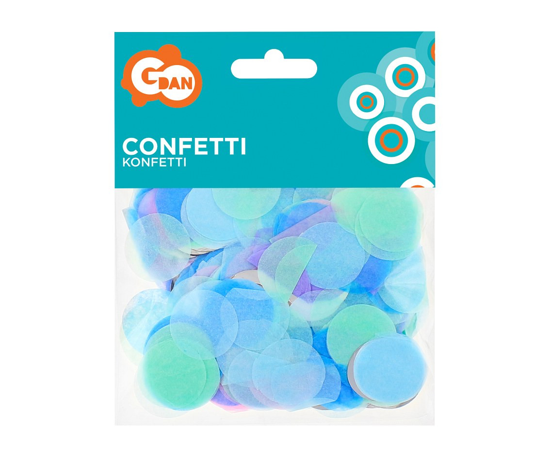 Confetti paper and foil circles, pastel mix, 15 g EOL