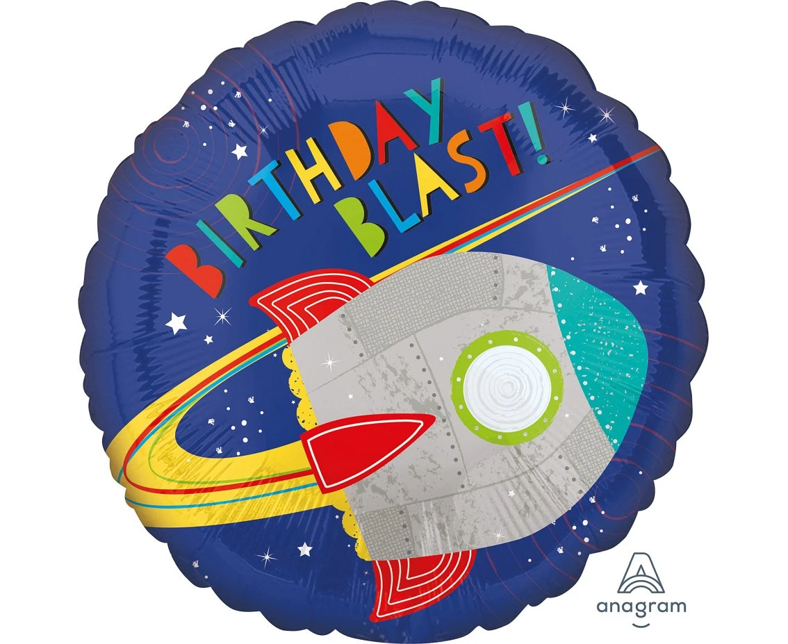 Foil balloon 18" Blast off Birthday Rocket EOL