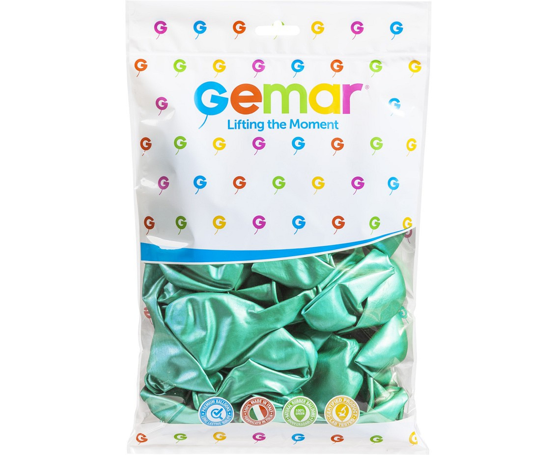 Balloons Gemar 13", shiny green, 50pcs