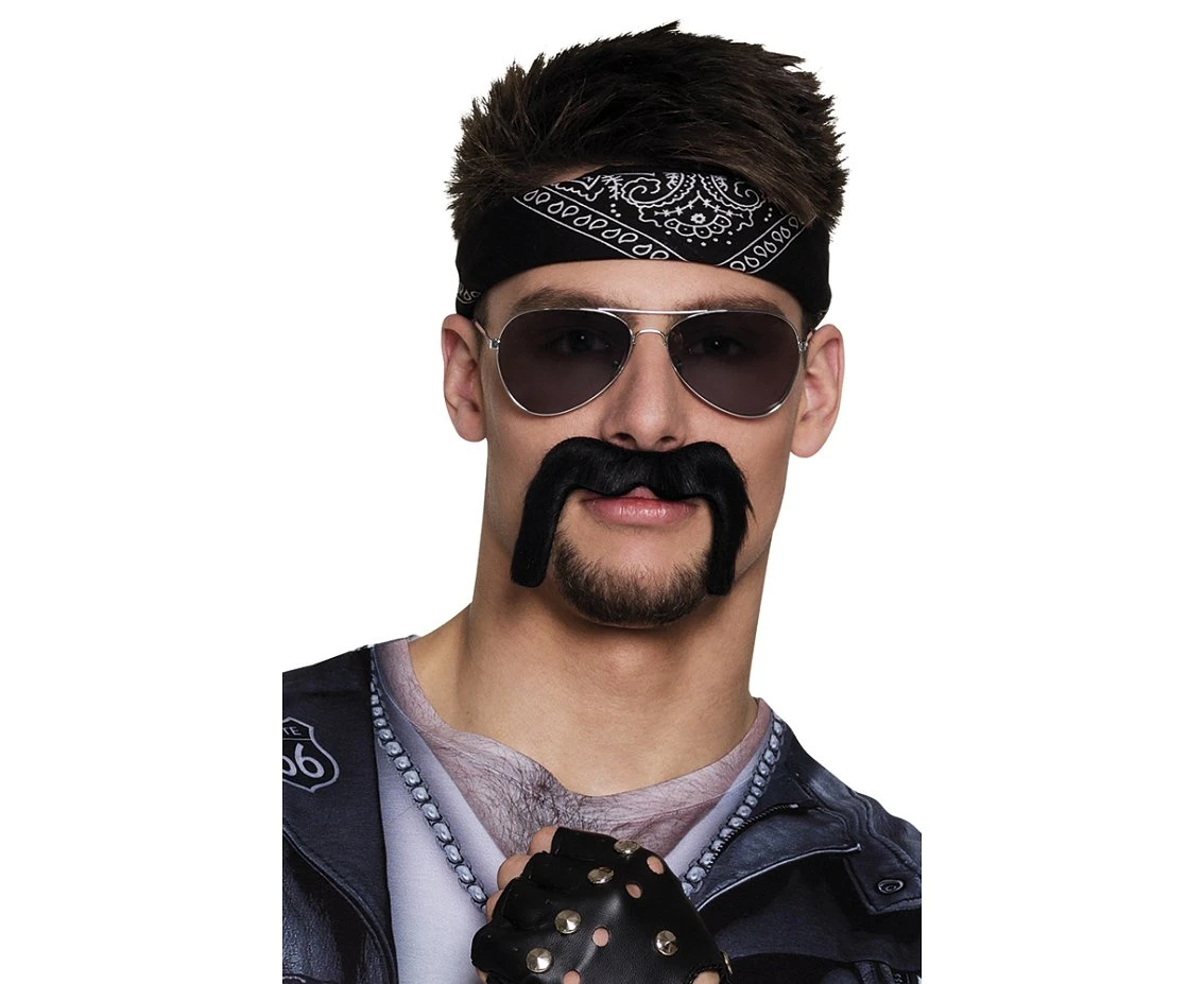 Biker moustache