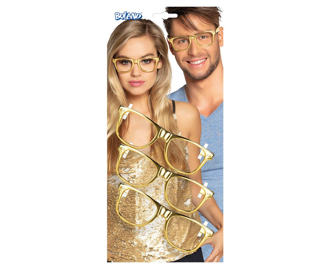 Party glasses, 3 pcs., gold