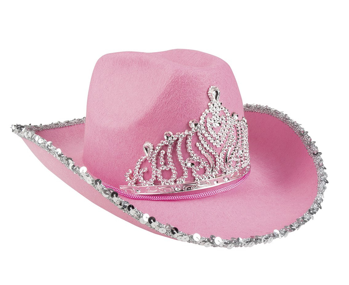 Cowboy hat with crown, pink