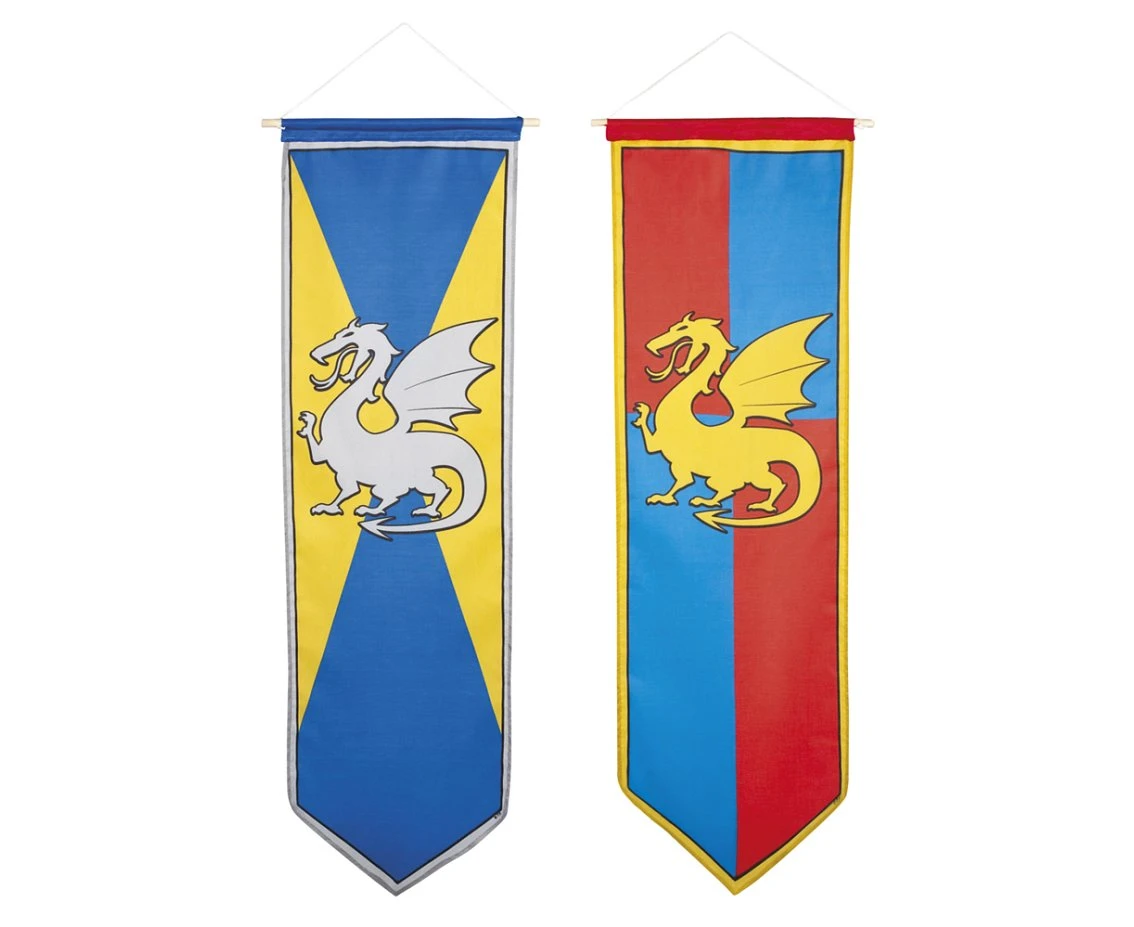 Knights & Dragons flag, size 100 x 30 cm (choice of 2 designs), 1 pc