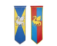Knights & Dragons flag, size 100 x 30 cm (choice of 2 designs), 1 pc