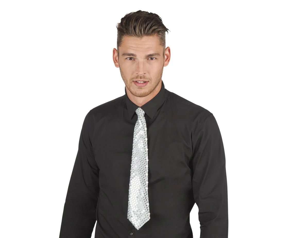 Tie, silver, 40 cm