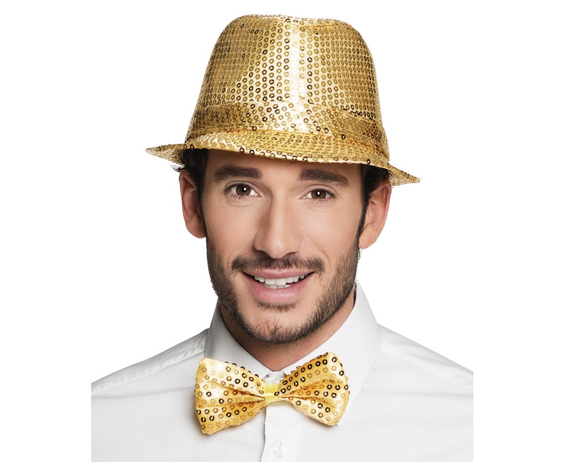 Sequins bowtie, gold