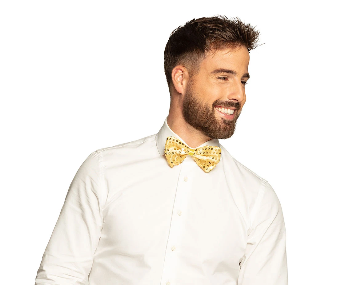 Sequins bowtie, gold