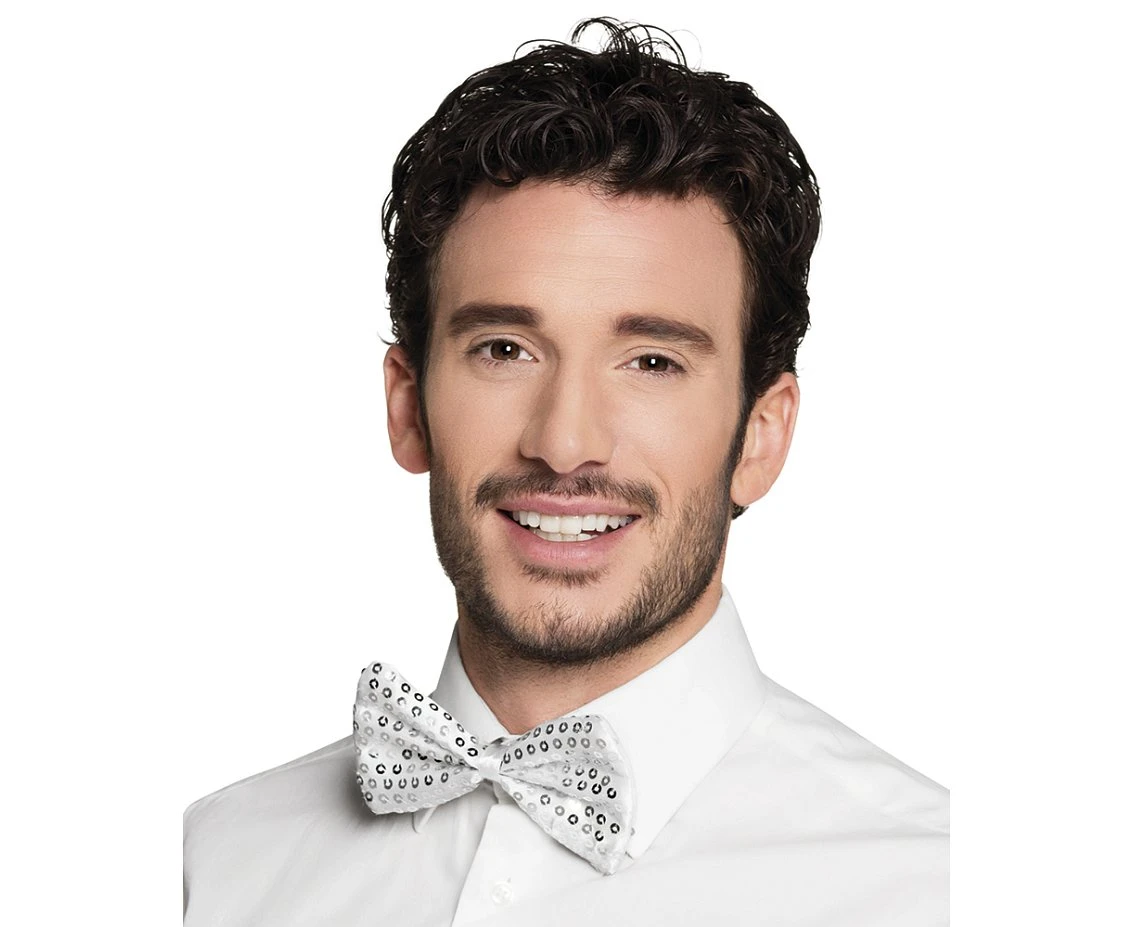 Sequins bowtie, silver