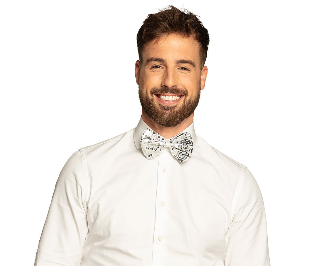 Sequins bowtie, silver