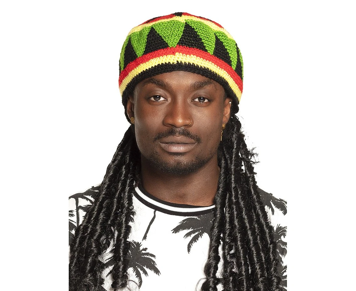 Rasta Man hat with dreadlocks