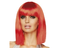 Dance Wig, neon red, long bob