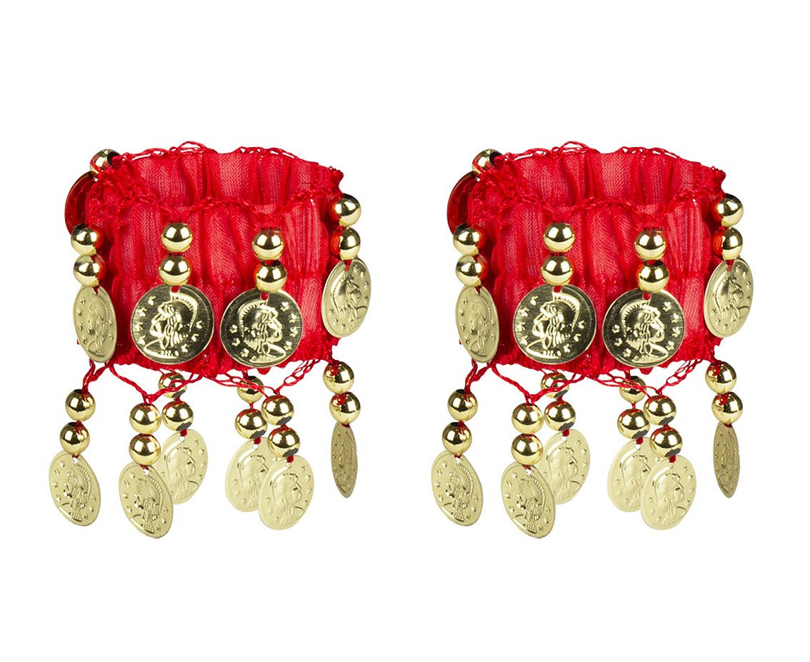 Gypsy set (red headband, 2 bracelets, belt)