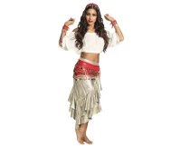 Gypsy set (red headband, 2 bracelets, belt)
