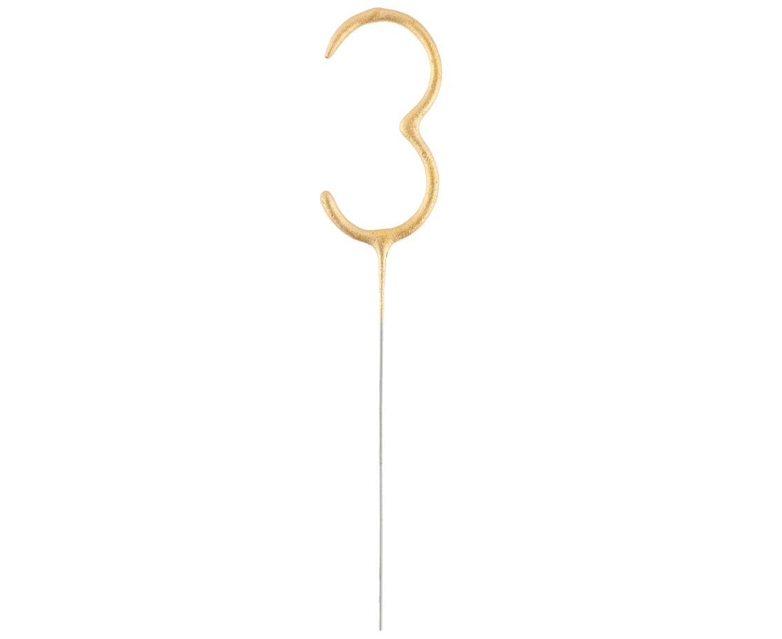 Sparklers Number "3", gold
