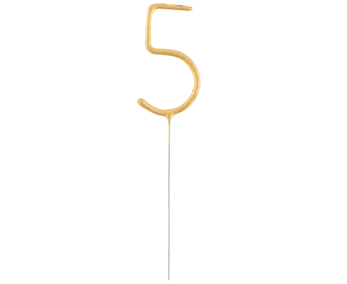 Sparklers Number "5", gold