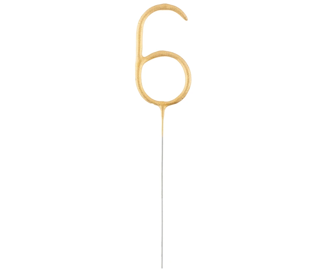 Sparklers Number "6", gold