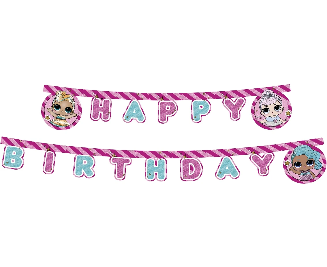 Banner Happy Birthday LOL Glitterati, 210 cm EOL