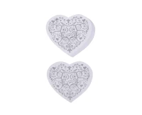 Elegant tag Vintage Romance, white-silver, 10 pcs