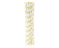 Drinking paper straws gold stars, 6x197 mm / 12 pcs EOL