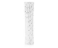 Drinking paper straws, silver stars, 6x197 mm / 12 pcs EOL