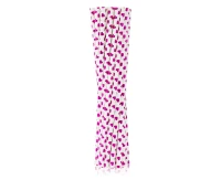 Drinking paper straws, purple hearts, 6x197 mm / 12 pcs EOL