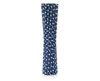 Drinking paper straws, navy blue in white stars, 6x197 mm / 12 pcs EOL