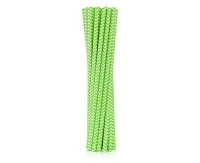Drinking paper straws, lime green chevron, 6x197 mm / 12 pcs