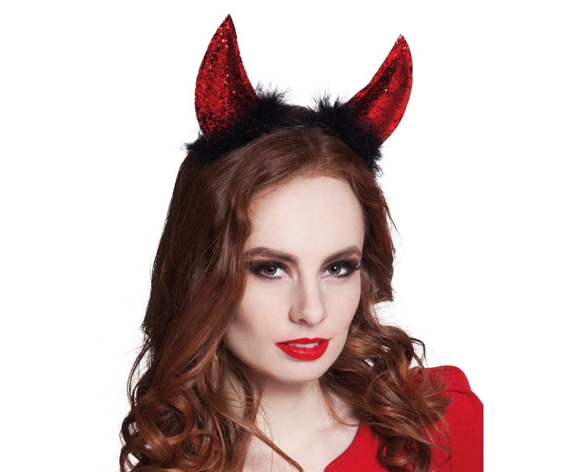 Tiara Devil, glitter red