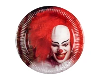 Paper plates Horror Clown, 23 cm, 6 pcs EOL