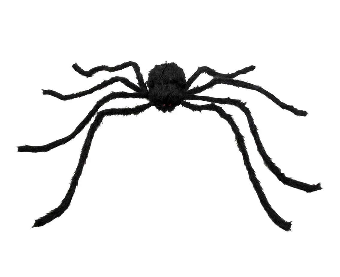 Hairy spider, black, 125 cm