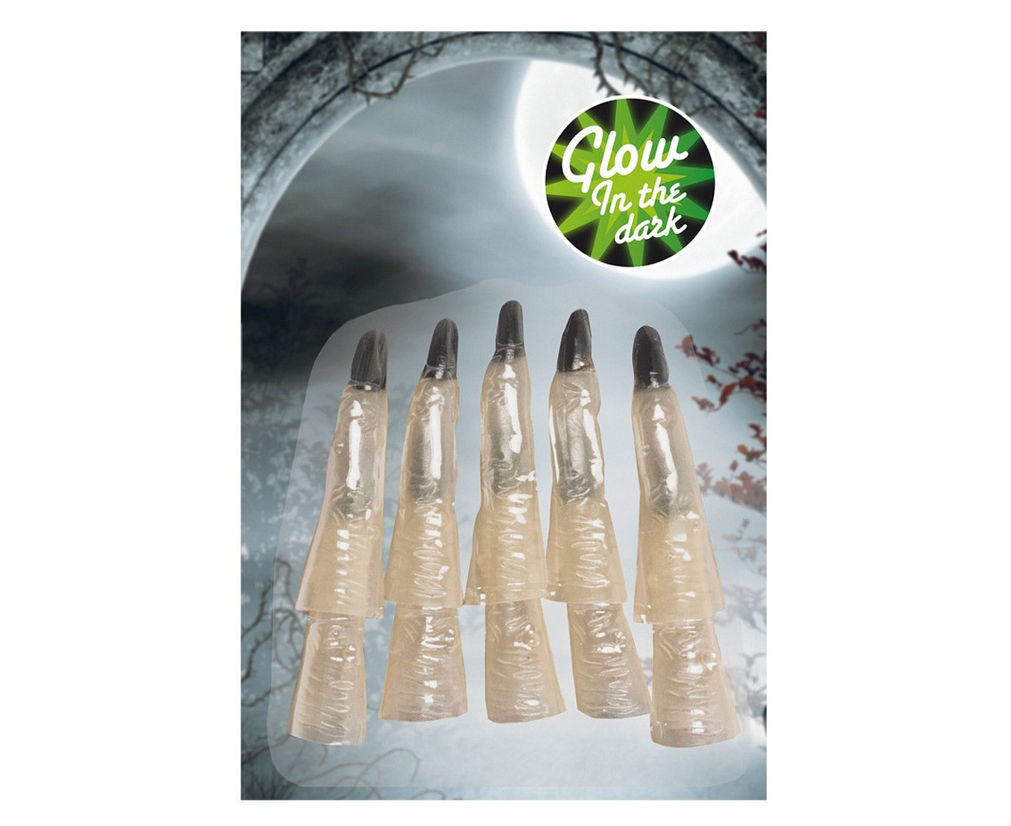 Witch fingers, glow in  the dark, 10 pcs