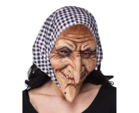Latex mask Witch, with hood