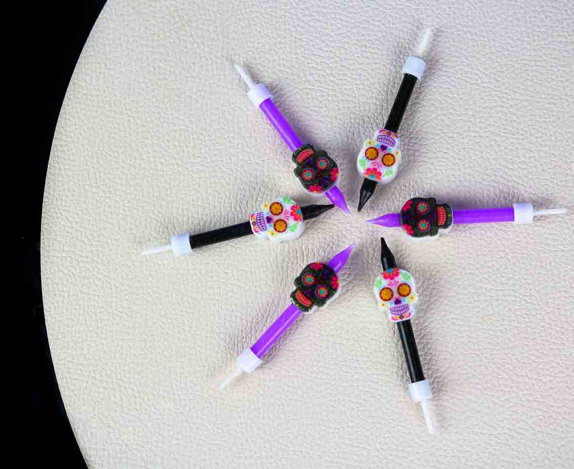 Birthday candles Dia De Los Muertos masks , 6 pcs. EOL