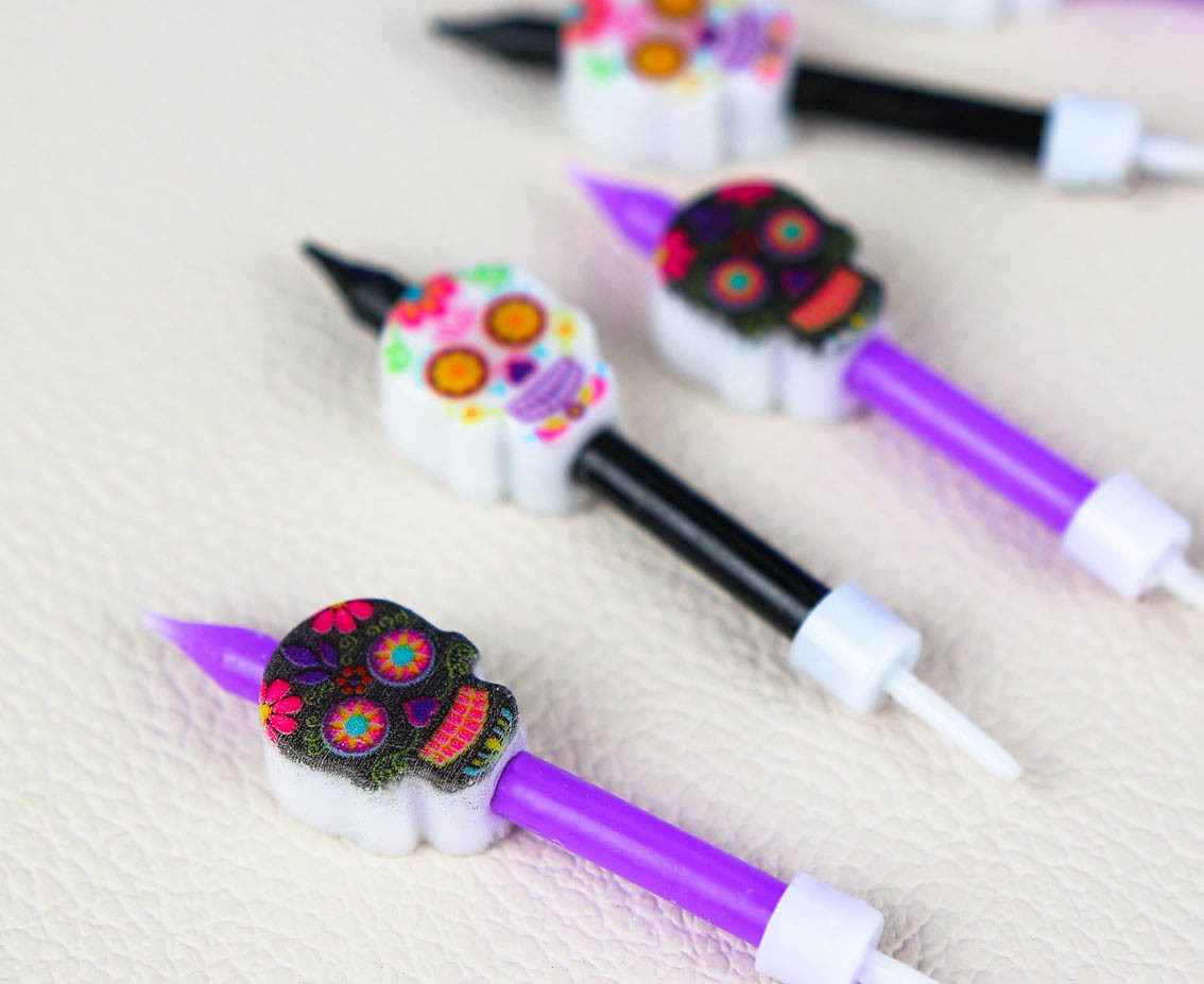 Birthday candles Dia De Los Muertos masks , 6 pcs. EOL
