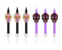 Birthday candles Dia De Los Muertos masks , 6 pcs. EOL