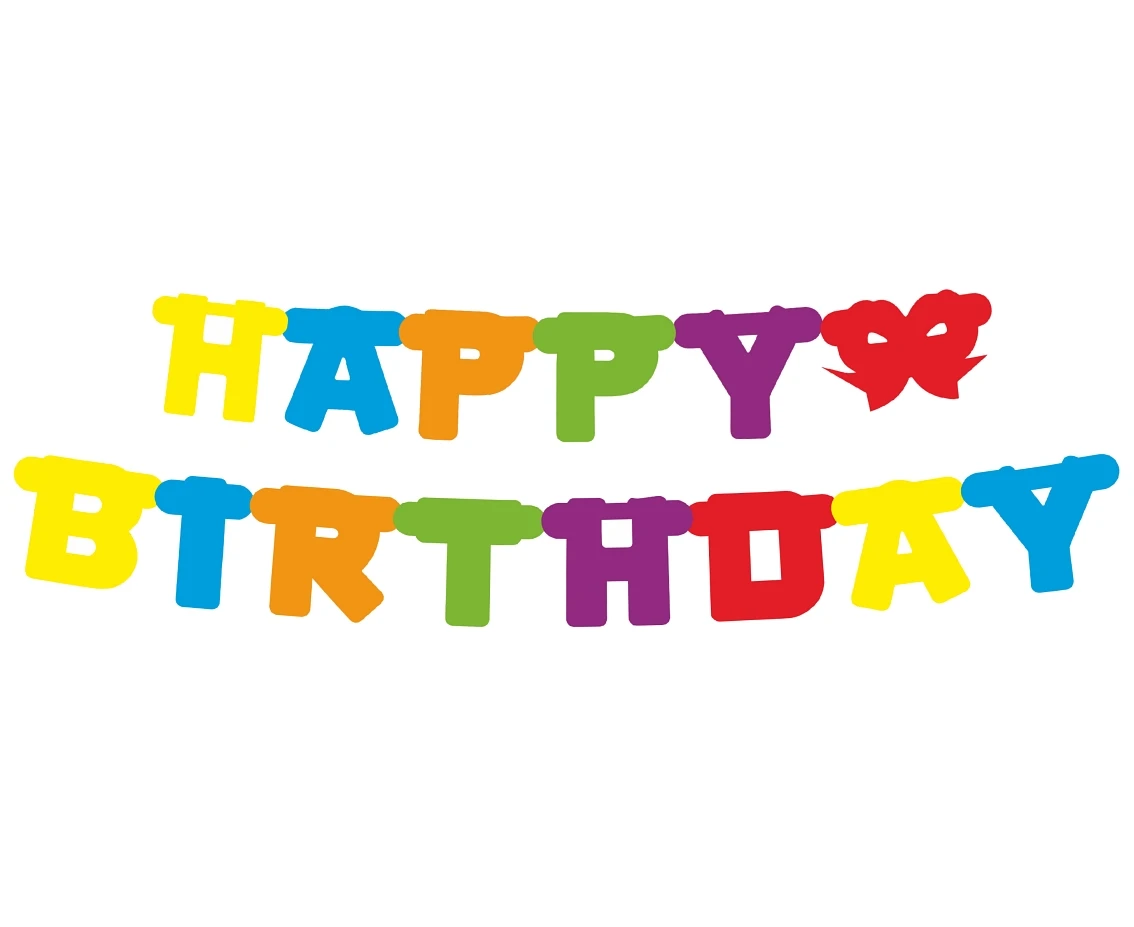 Paper garland Happy Birthday, colorful, 160 cm EOL