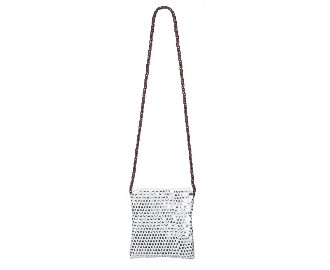 Sequins bag, silver EOL