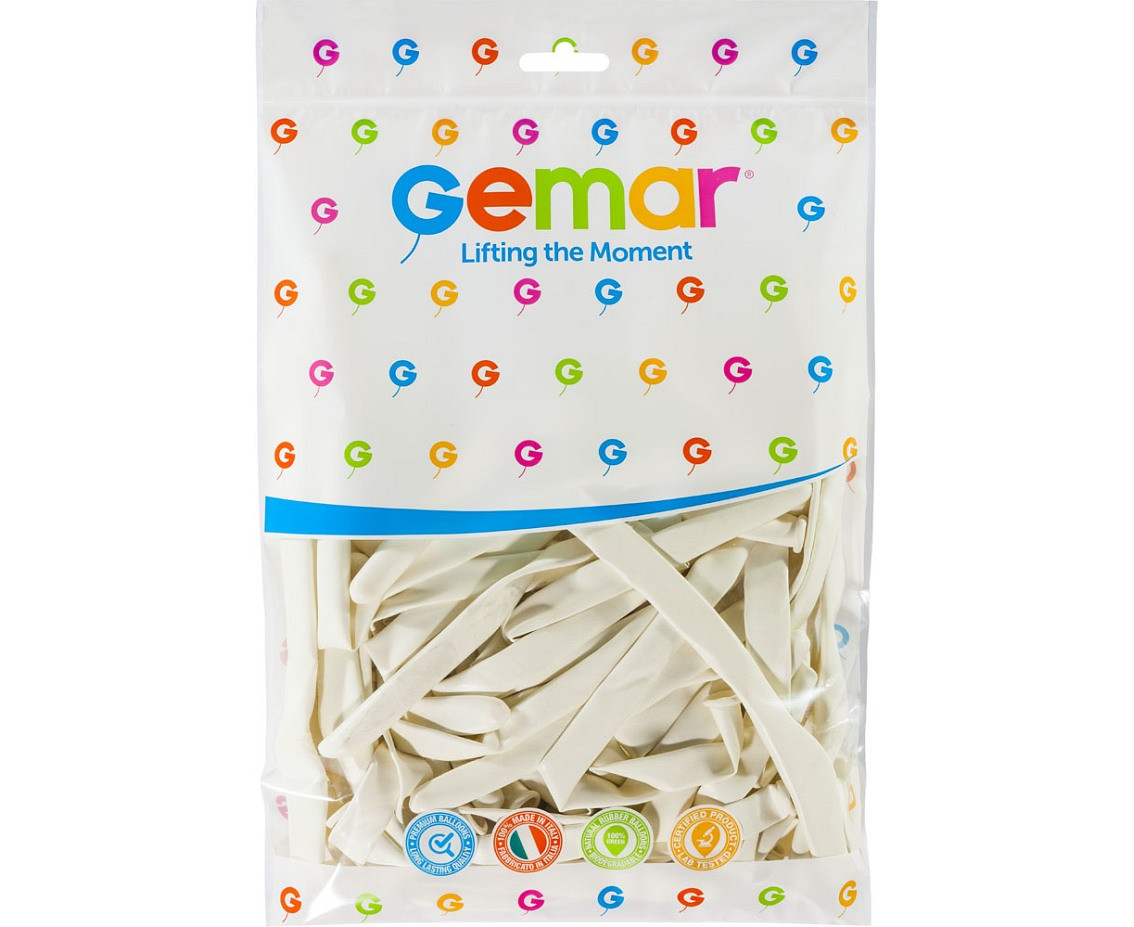 Balloons Gemar, modelling balloon type 350, white, 100pcs