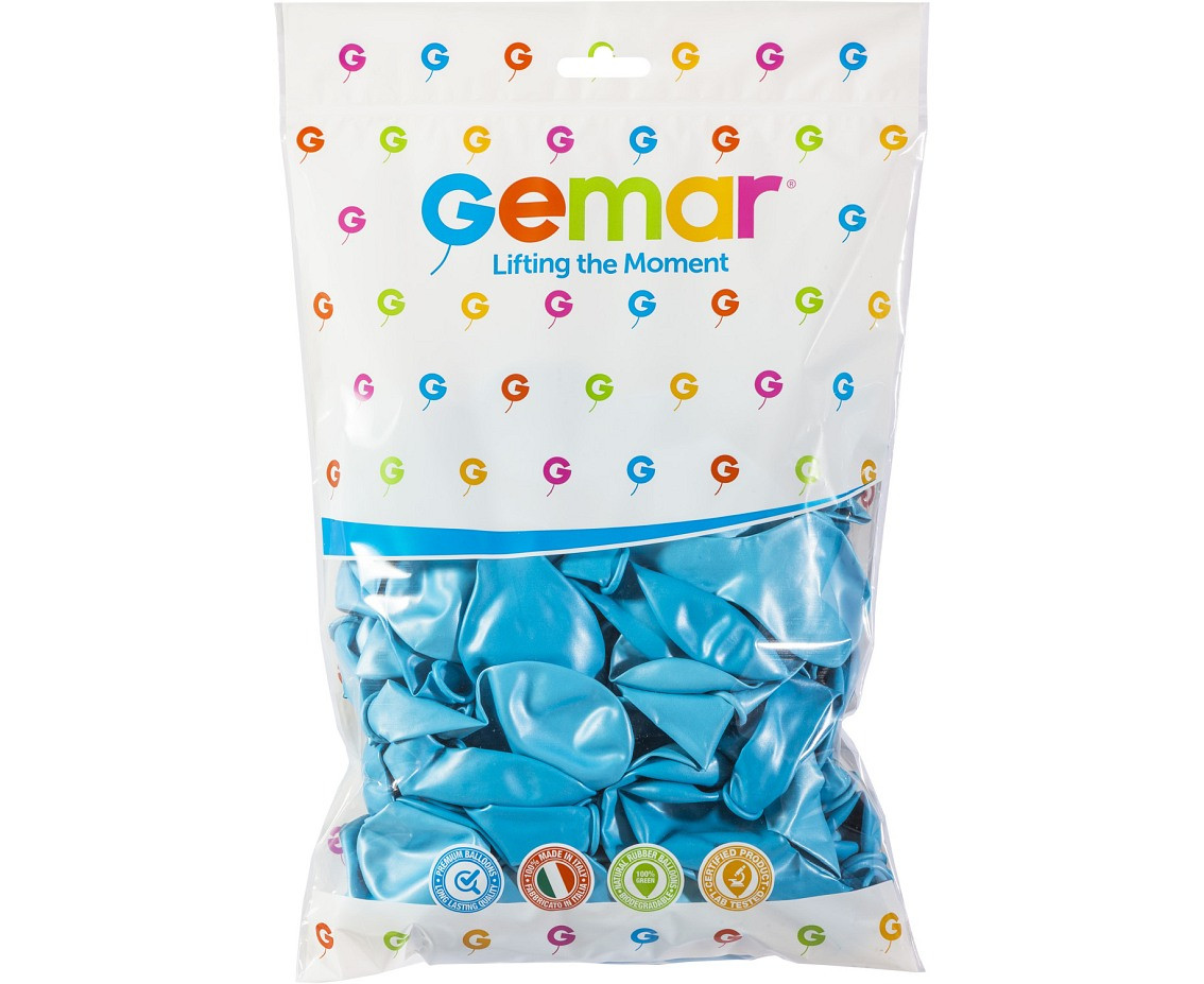 Balloons Gemar 13", metallic light blue, 50pcs EOL